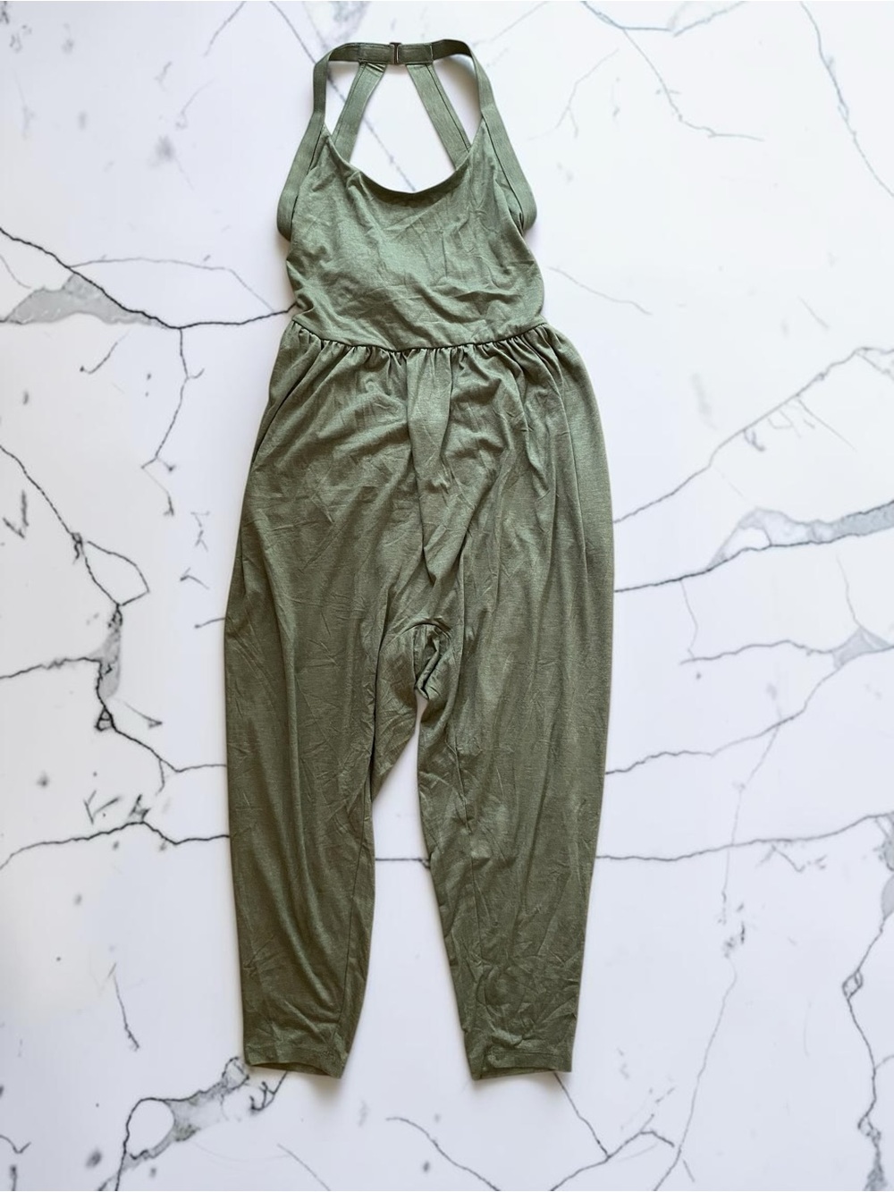 U Neck Pocket Harem Casual Jumpsuit-Easy Peezy Edition in Light Green
